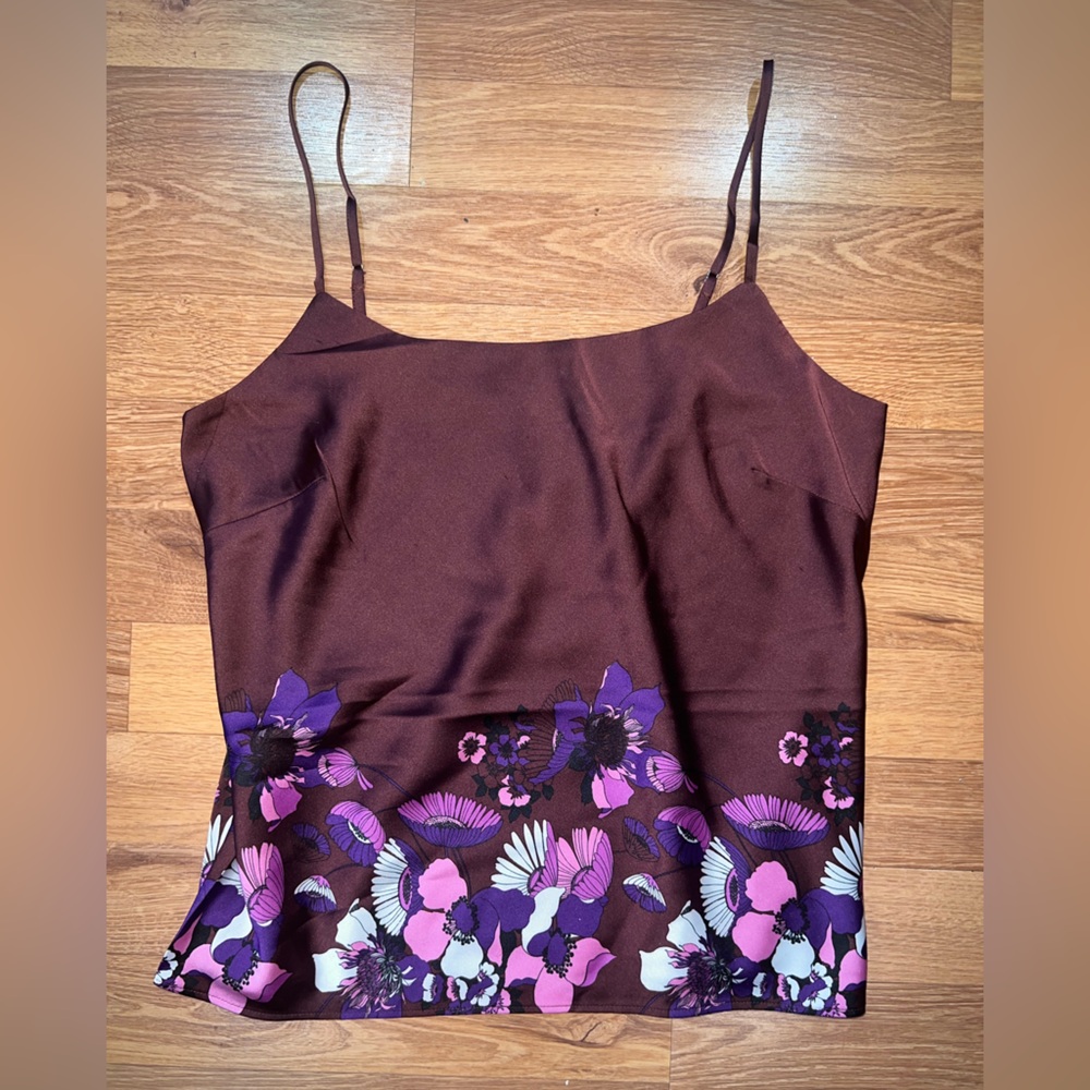 Express Brown and Purple Floral Camisole